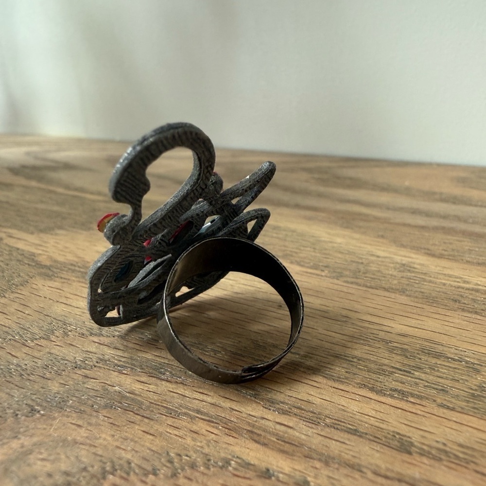 Swan costume jewelry ring bold rare fun - Picture 3 of 4